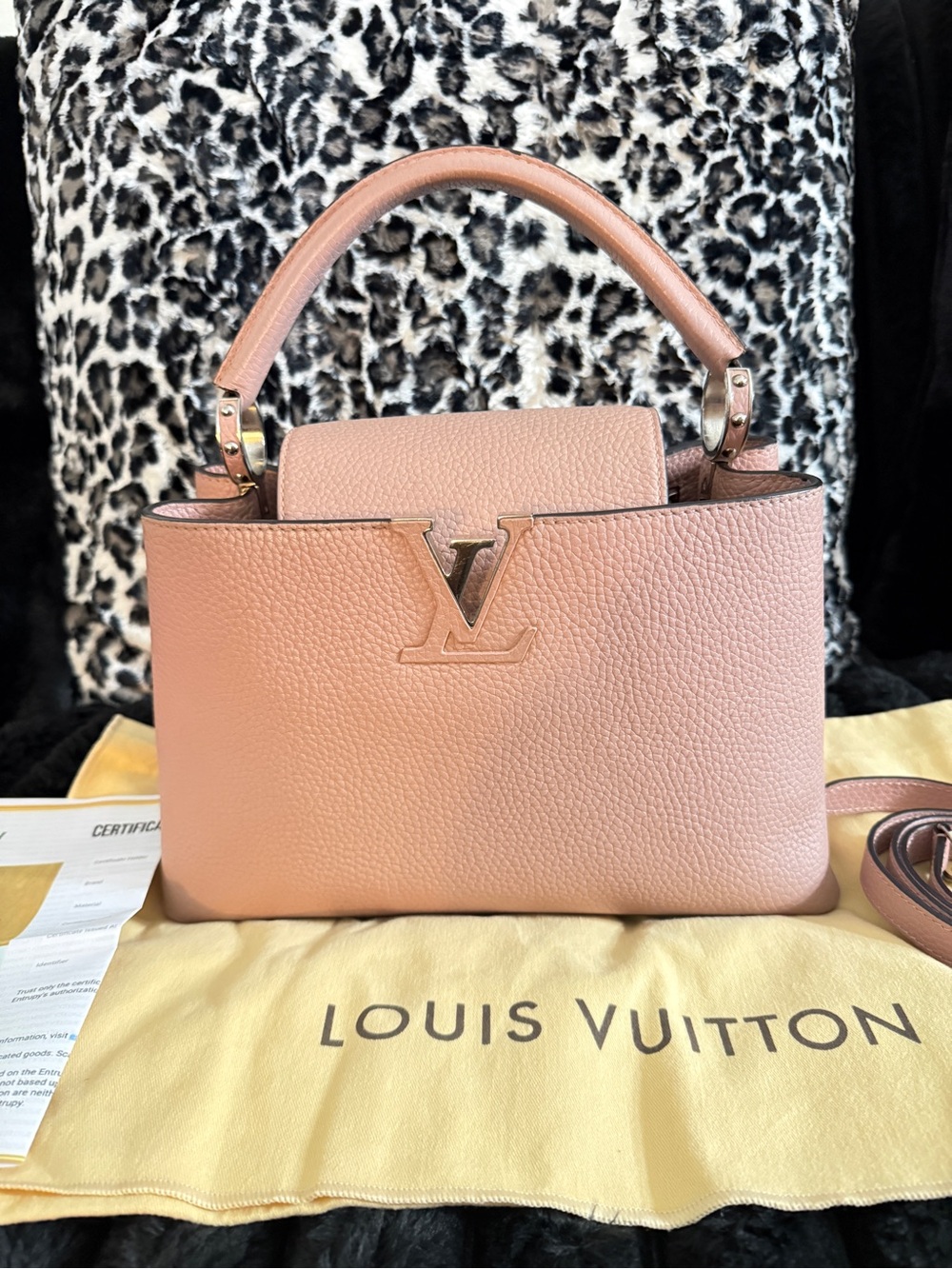 Louis Vuitton Rose Pink Top Handle Satchel with LV Logo